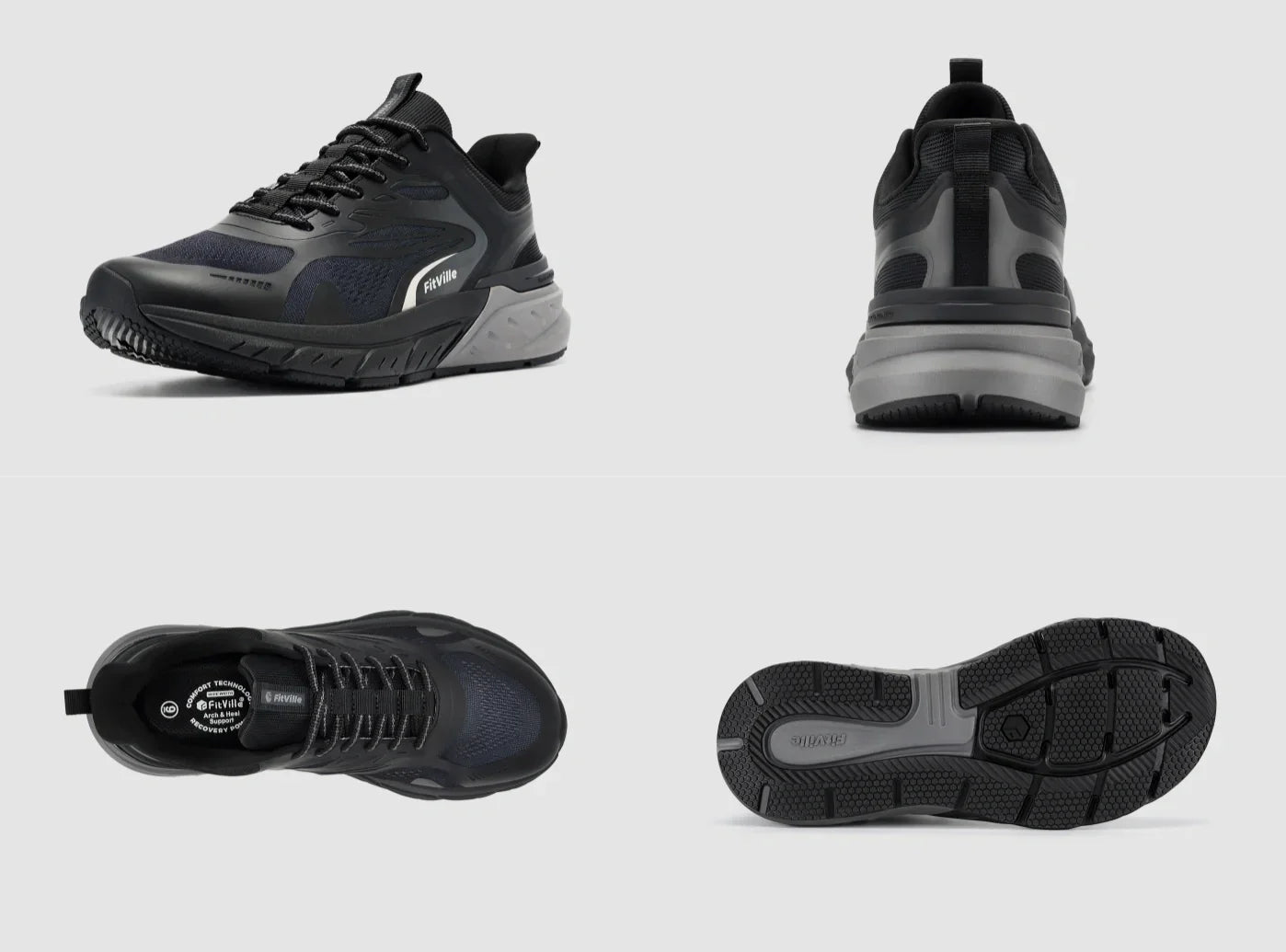 FitVille メンズ ウォーキングシューズ Rebound Neo V3｜撥水 幅広 2E