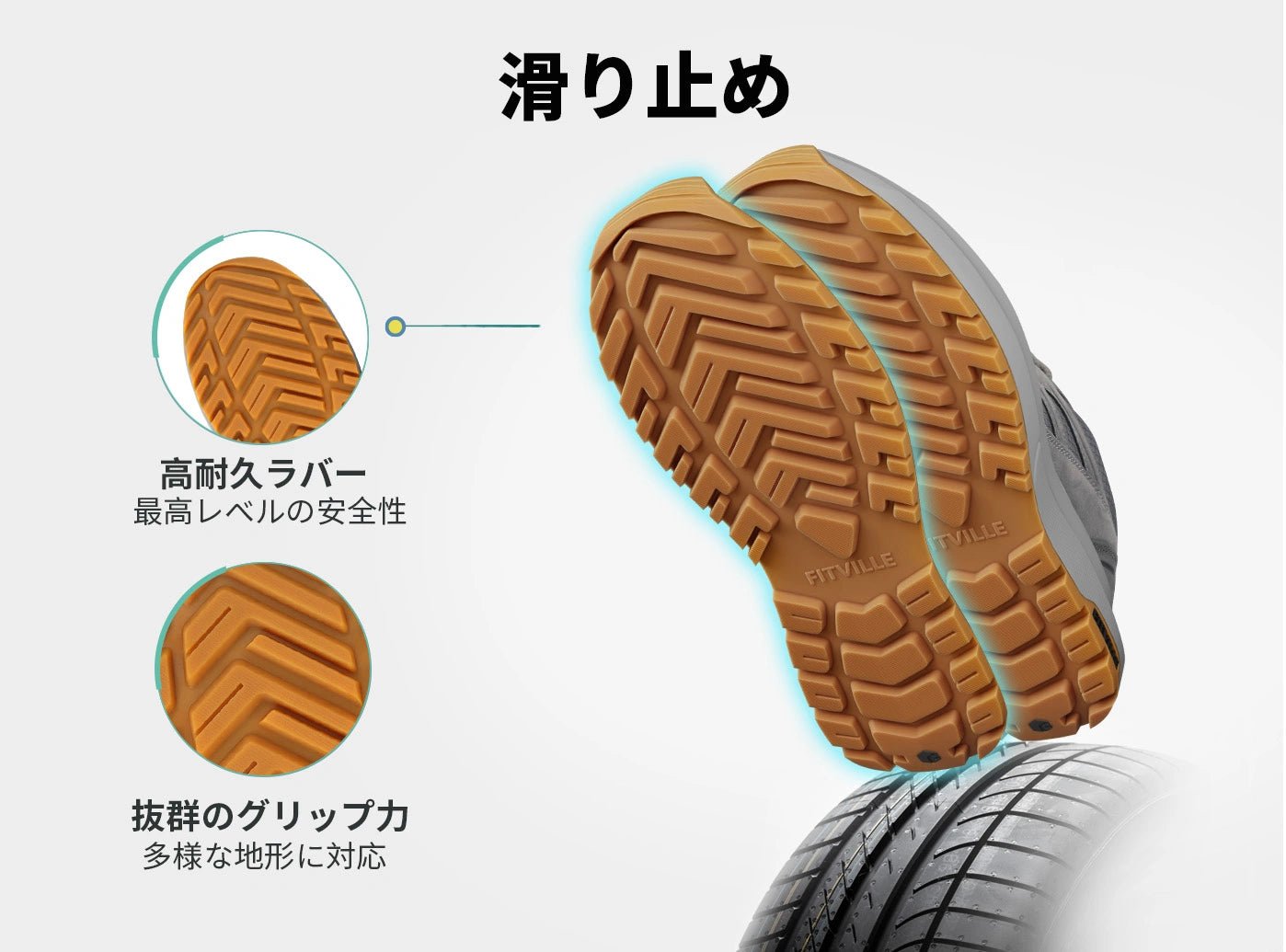 FitVille メンズ ロートップ ハイキングシューズ Sturdy Core V4